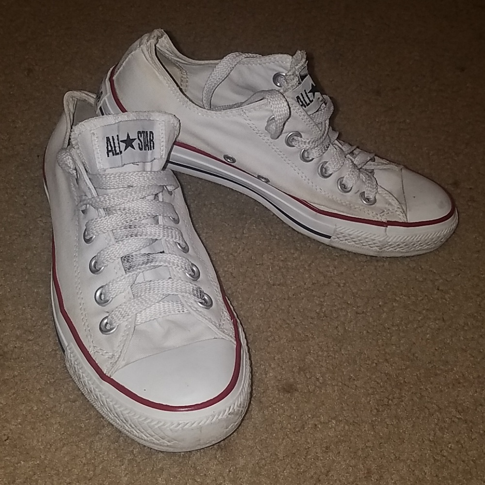 Converse white w/ red trim